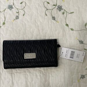 Nine West Black Quilted Clutch Wallet